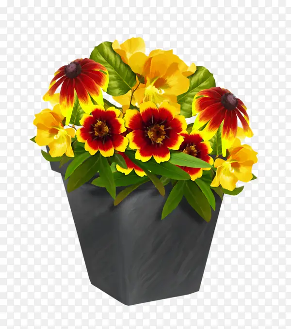黄色花朵花盆