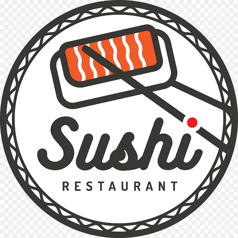 日本寿司圆形标签