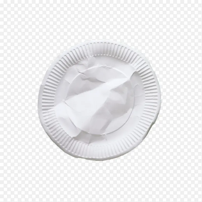 白色揉皱纸盘子