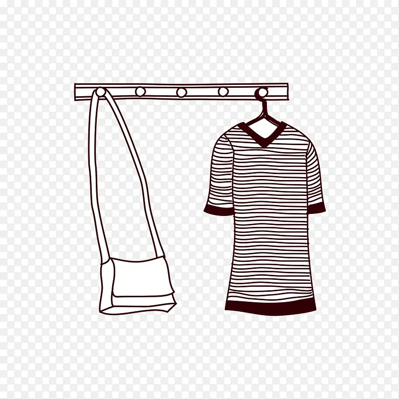 挂钩上的包和衣服