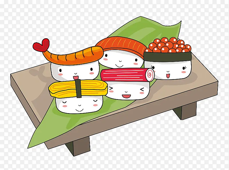 可爱手绘寿司拼盘