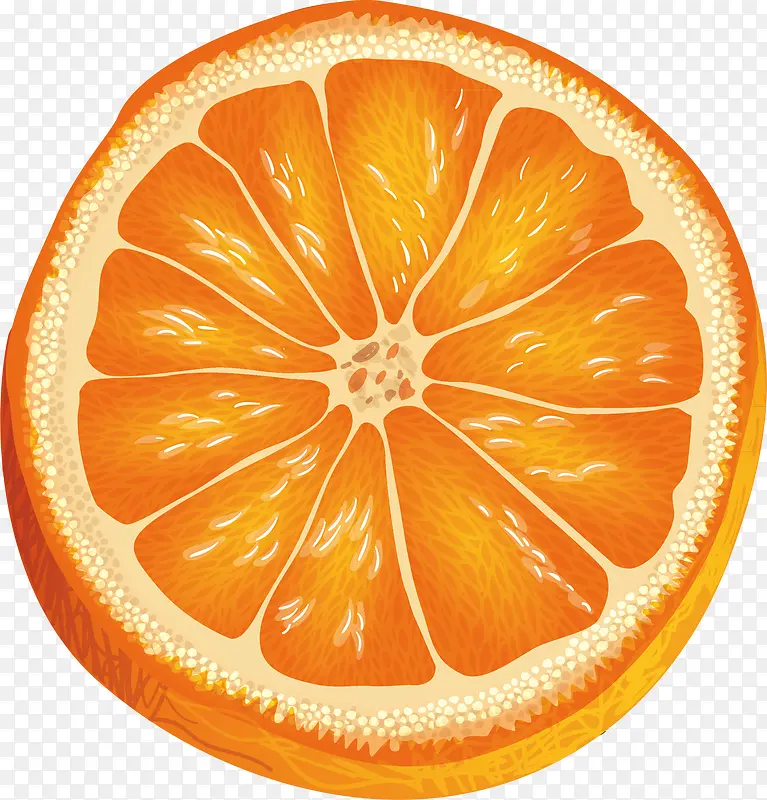 卡通切开橙子