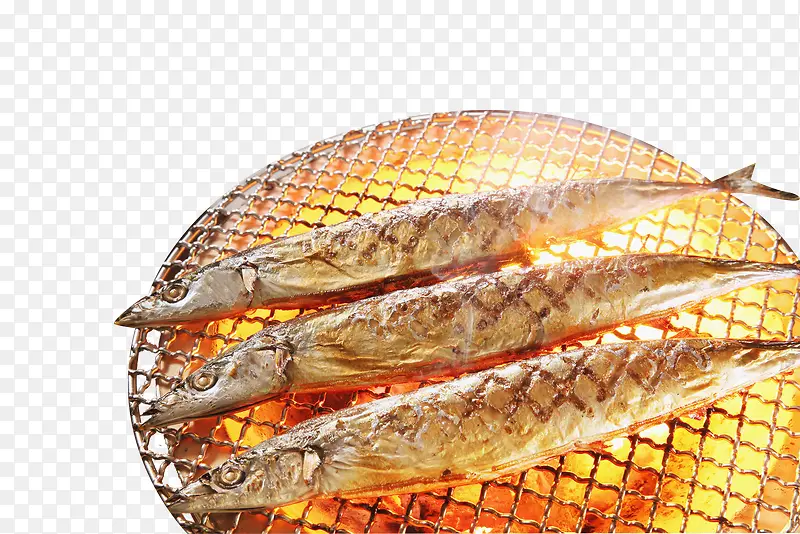 正在烧烤的鱼