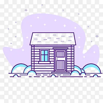 冬天小木屋一栋