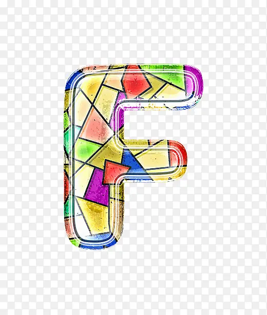 彩色玻璃字母F