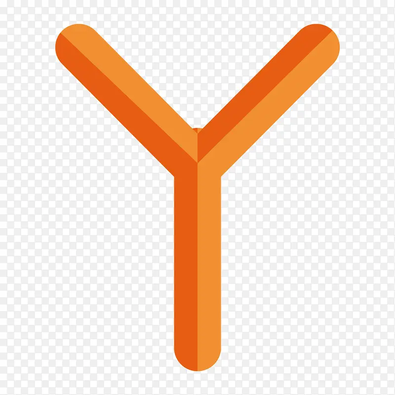 卡通橘色立体字母Y