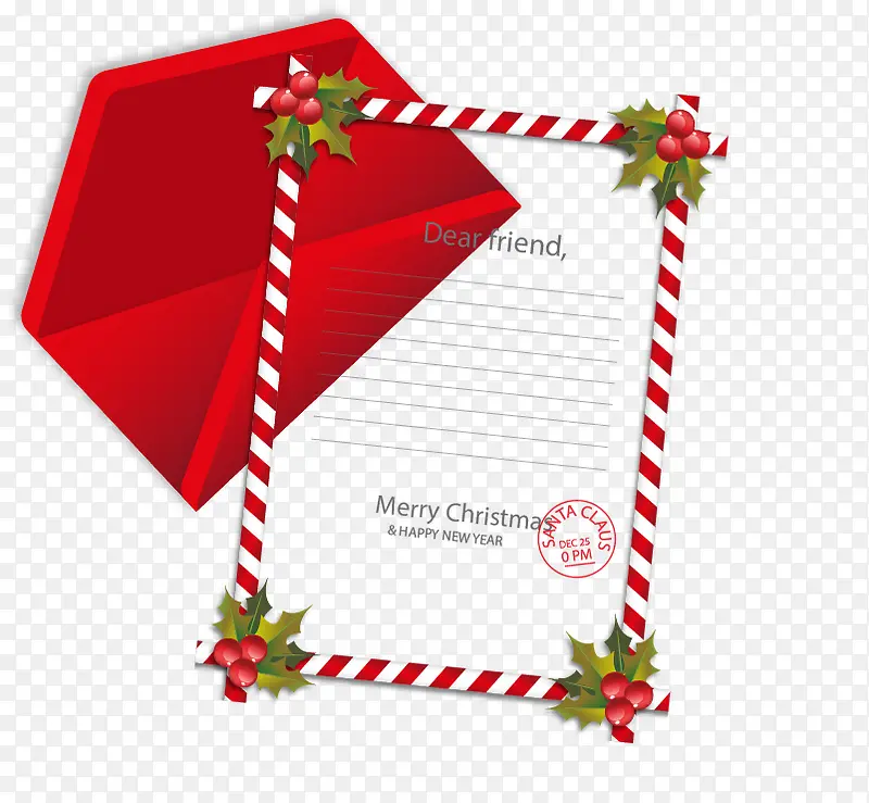 红色圣诞信纸