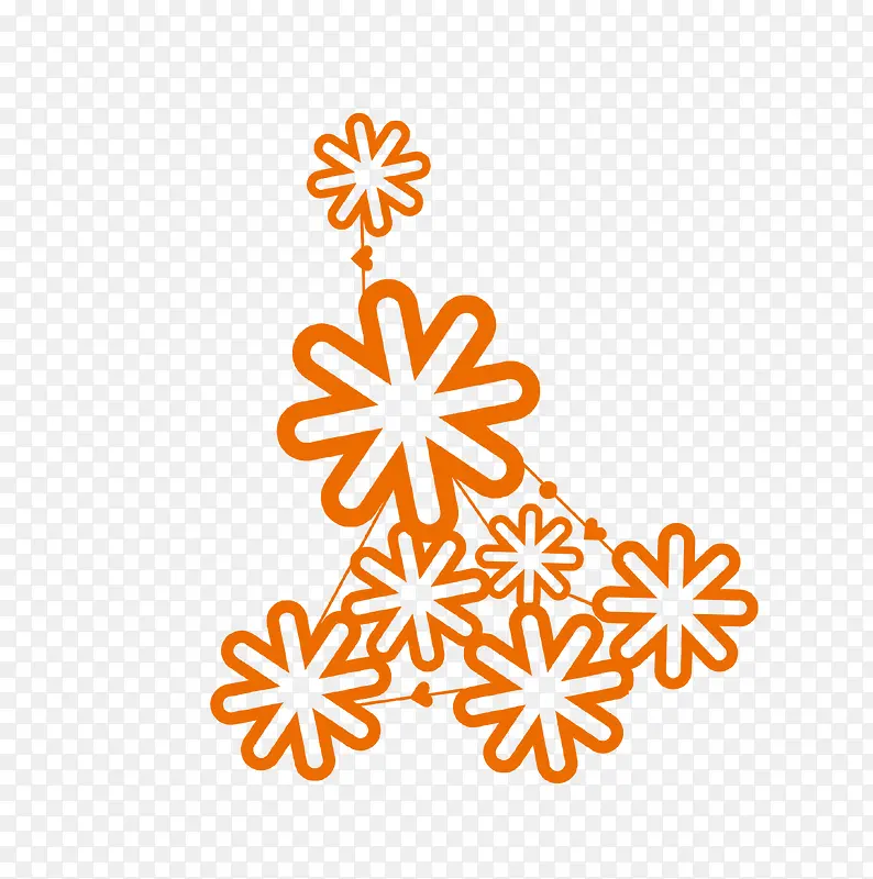 橙色雪花几何图案