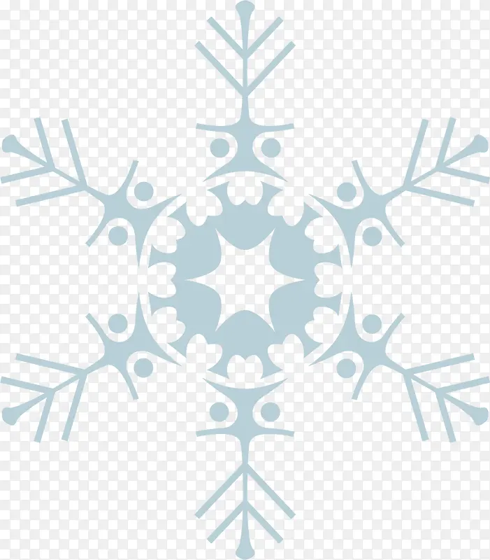蓝色线条雪花