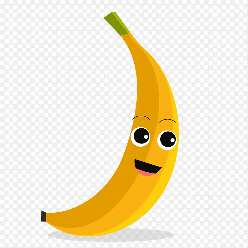 黄色卡通表情香蕉矢量图