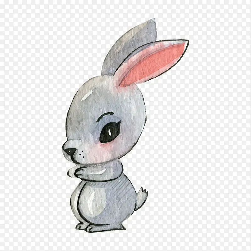 灰色卡通兔子