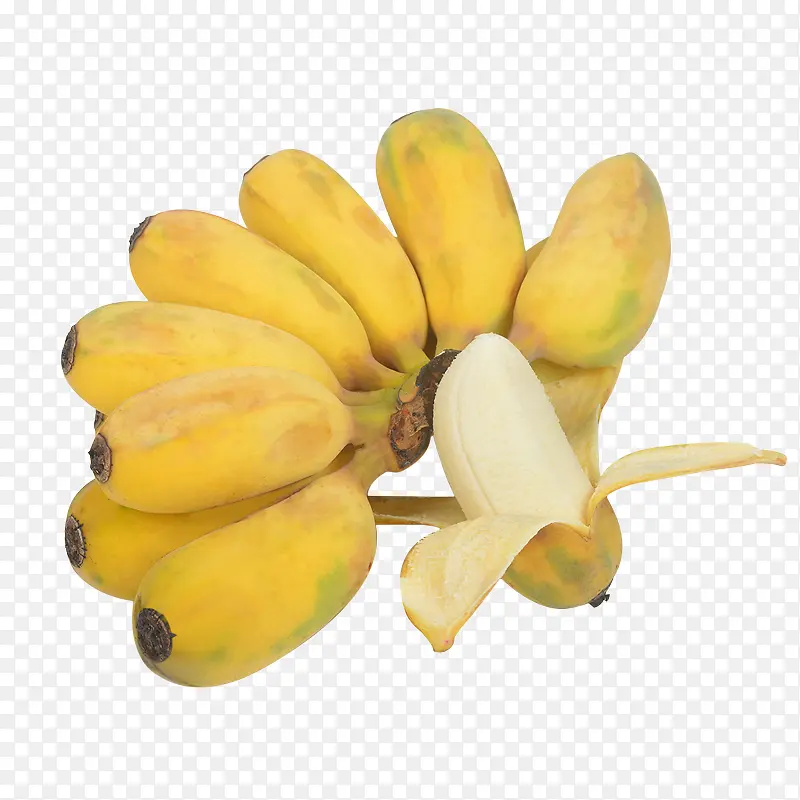 黄色小清新淘宝小米蕉水果免抠产