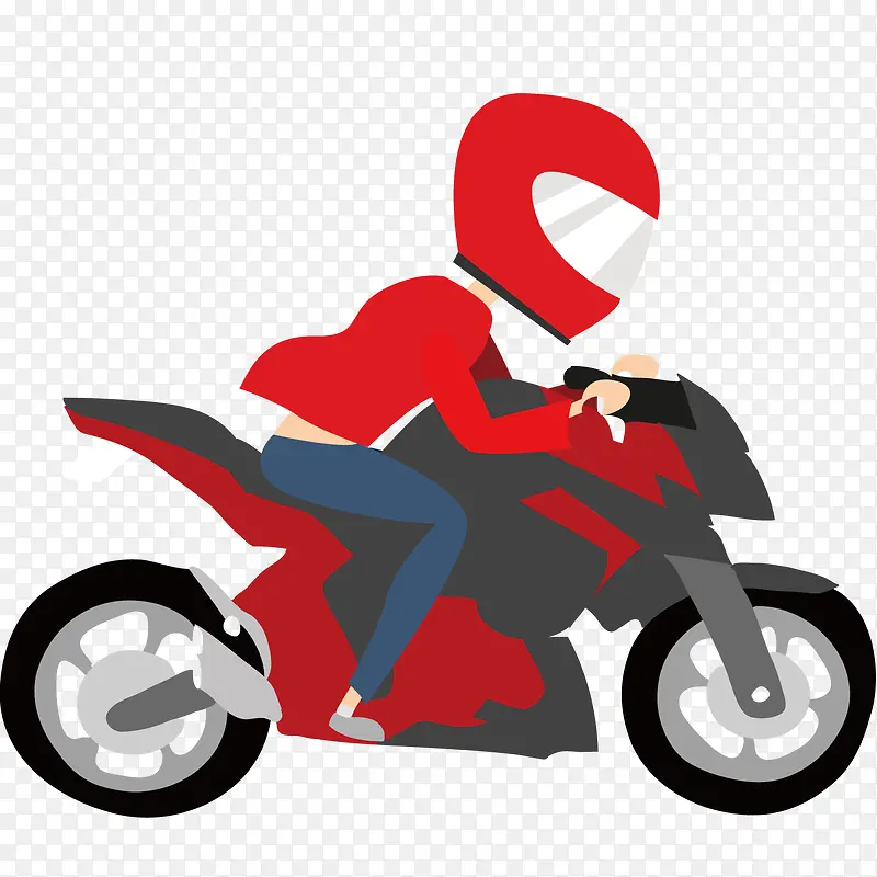 红色摩托车人物