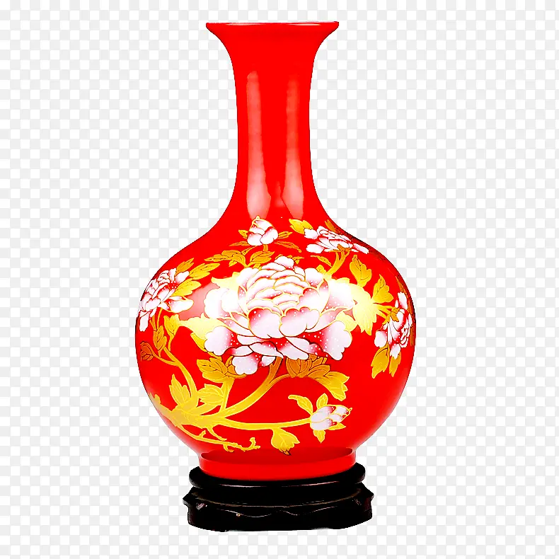红色花瓶