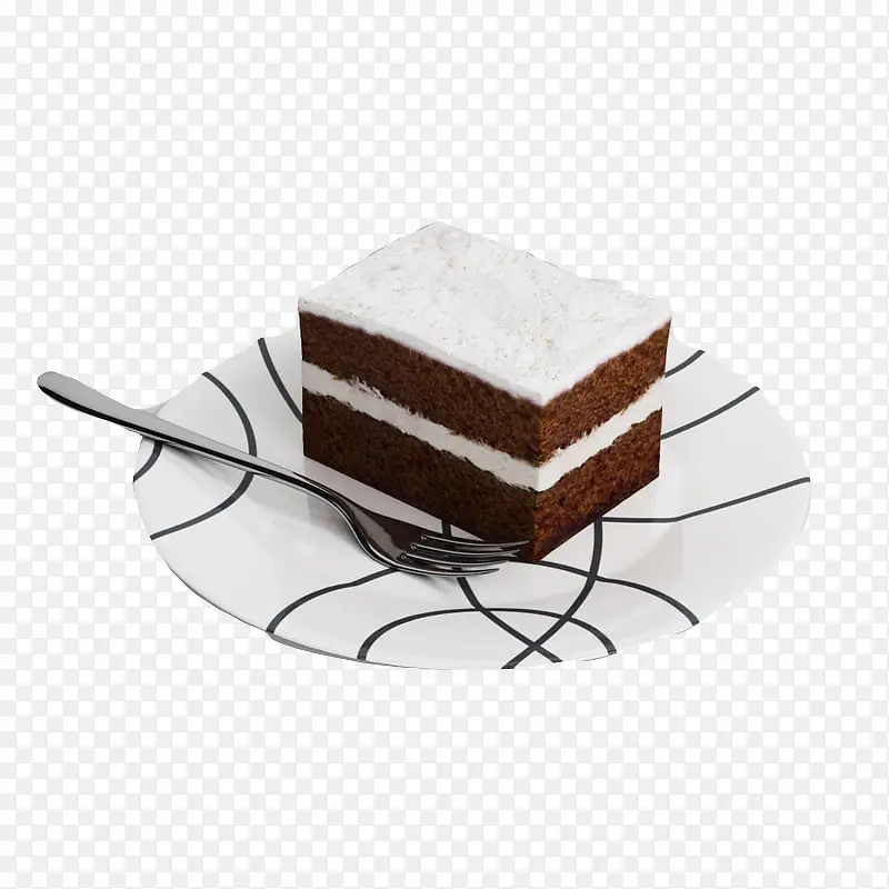 棕白色蛋糕甜品