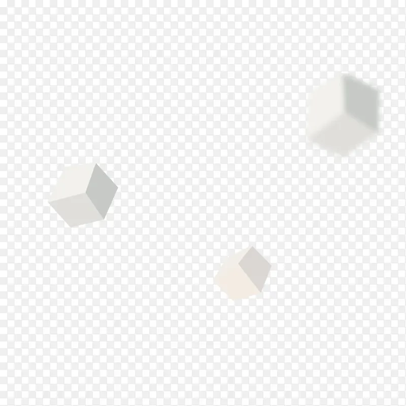 白色简约科技感立方体素材