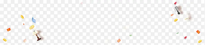 手绘彩色漂浮优惠券