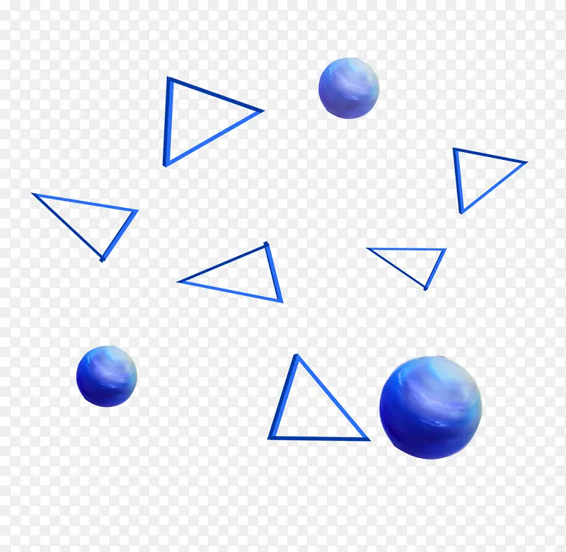 三角形和球体几何图案漂浮素材
