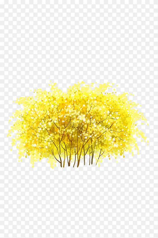 卡通手绘黄色的树木