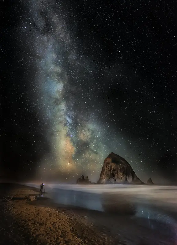 浪漫夜晚星空流星
