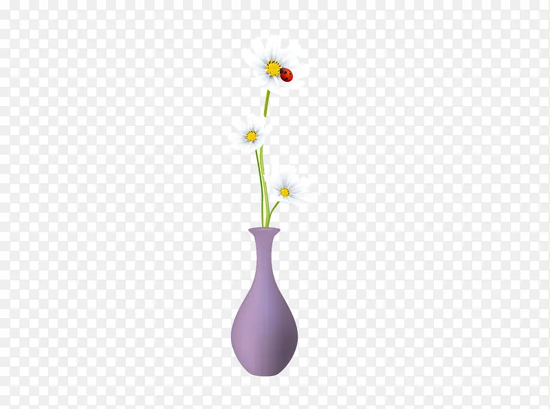 紫色花瓶插花