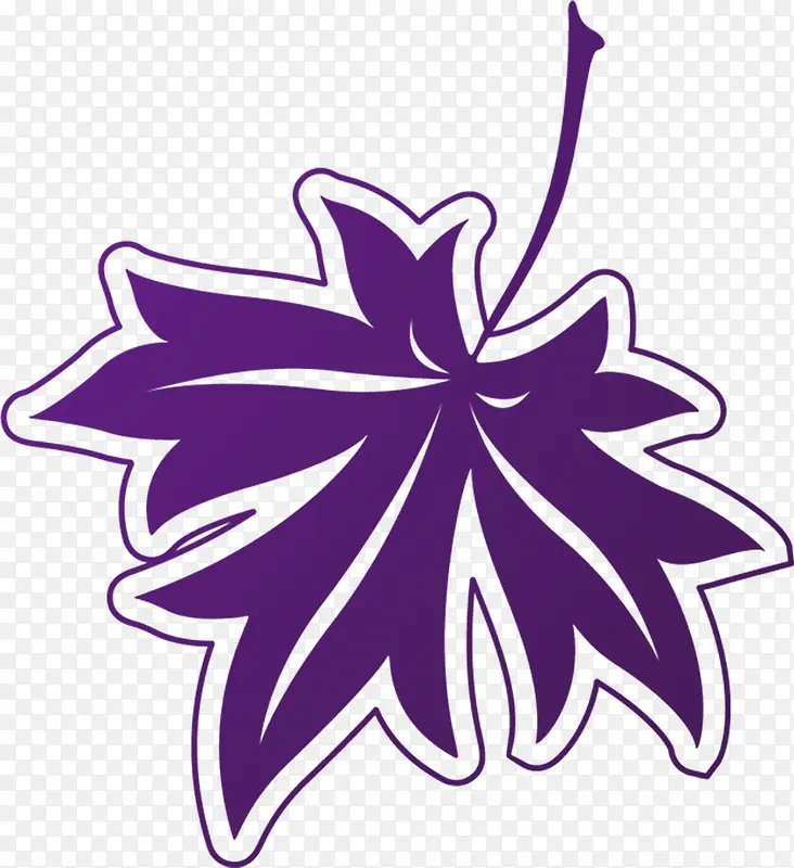 紫色卡通枫叶图案光棍节