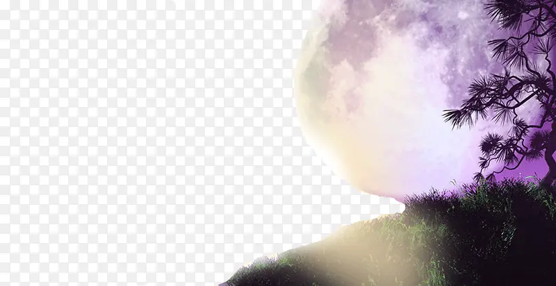 紫色月球装饰
