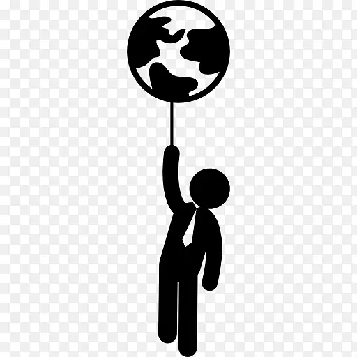 国际商人世界像气球图标