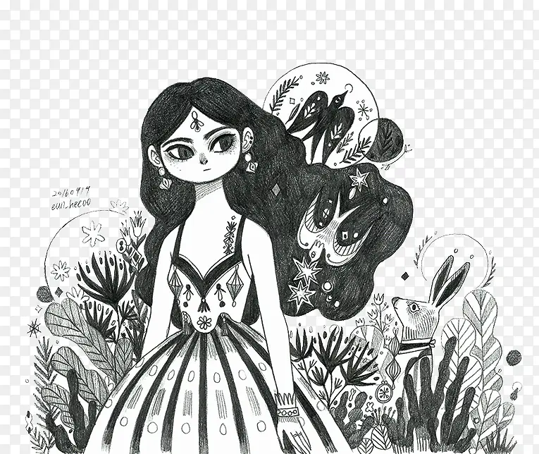 素描卡通人物图案
