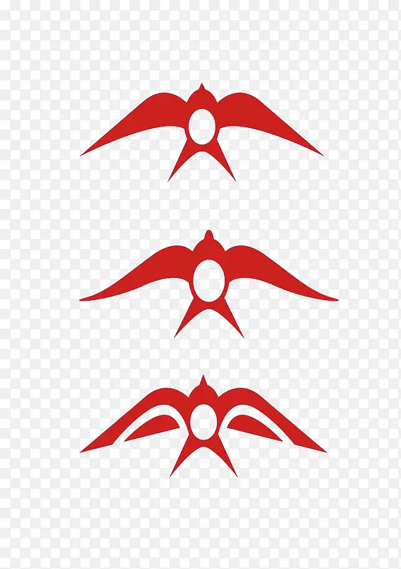 三只红色的燕子图案标志