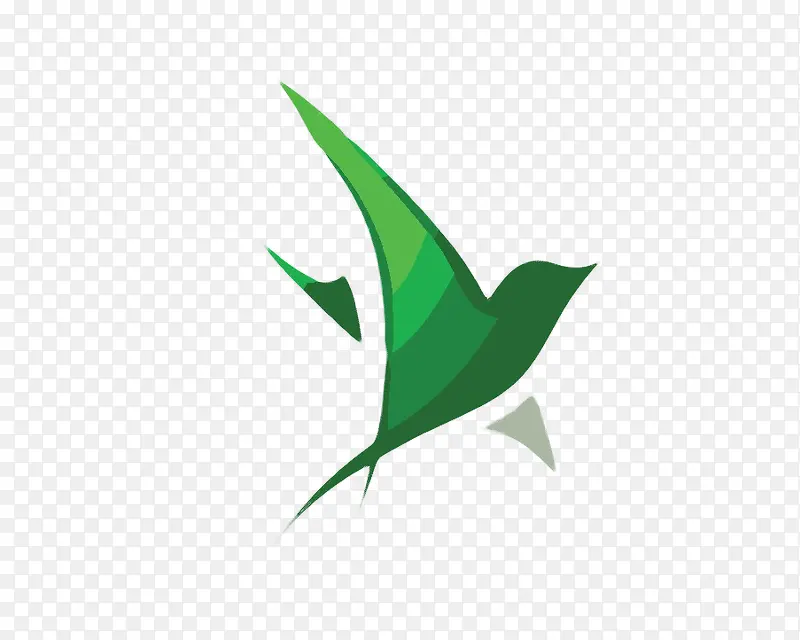 绿色飞翔的小燕子图案标志