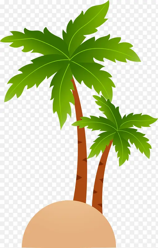 清新椰子树矢量