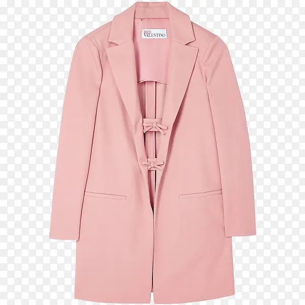 蒸汽波风格粉色女性大衣