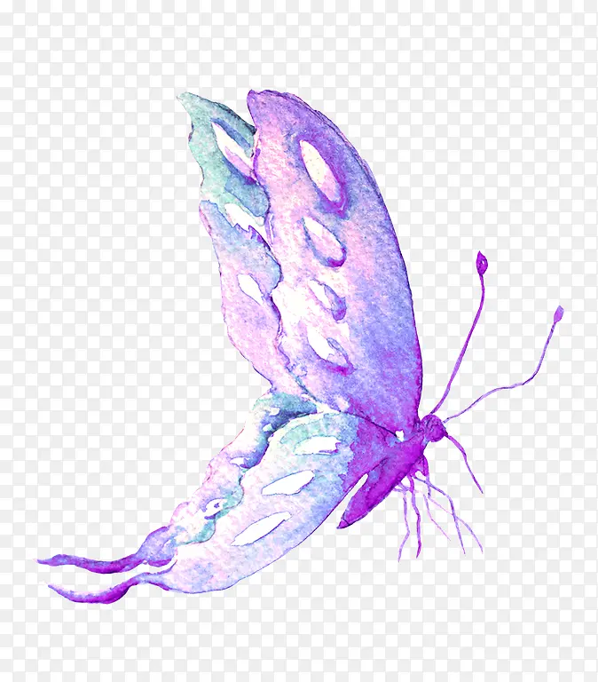 紫色水墨蝴蝶