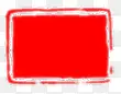 长方形红色墨迹元素