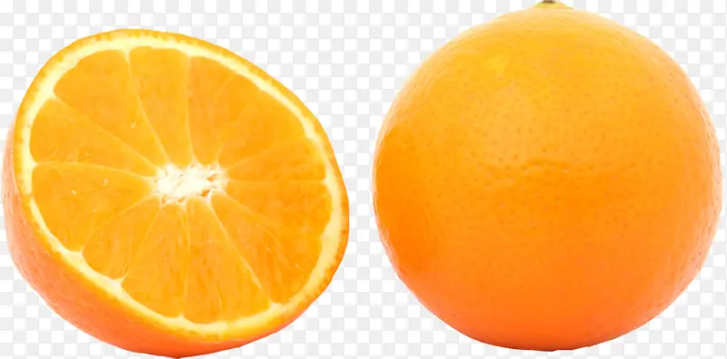 一个被剖开的橙子