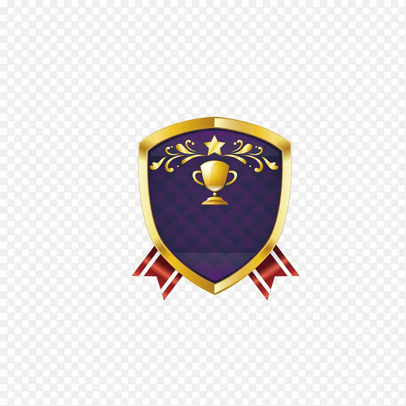紫色盾牌徽章装饰