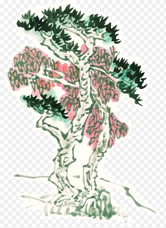 写意松树国画