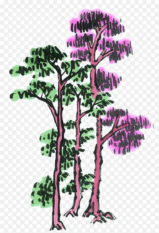 写意松树