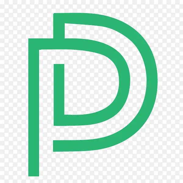 绿色线条D字母logo