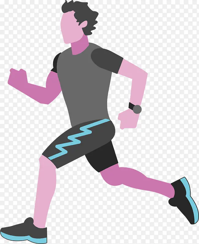 跑步男士卡通健身人物矢量素材