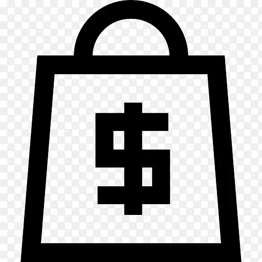 购物袋与美元符号图标