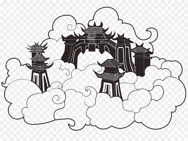 古典中国风文艺装饰广告设计天庭