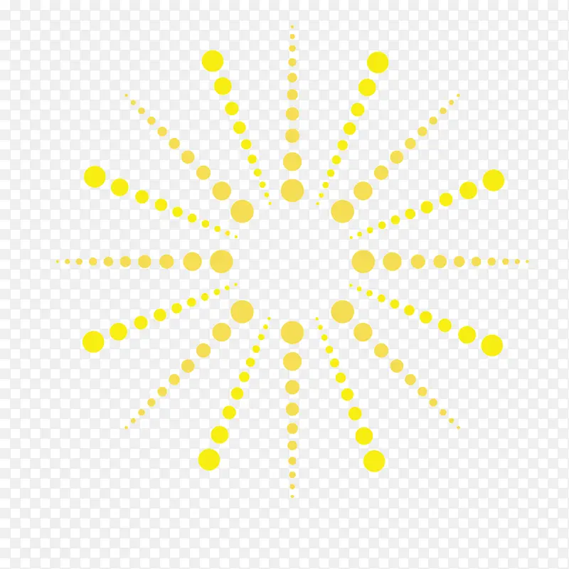 矢量金黄圆形散射光线