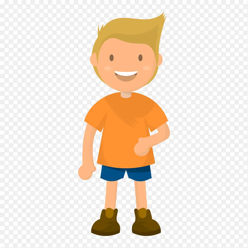 站着的黄色衣服男孩