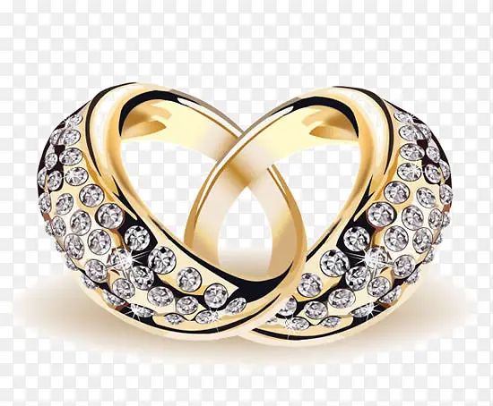 有质感的金色钻石戒子