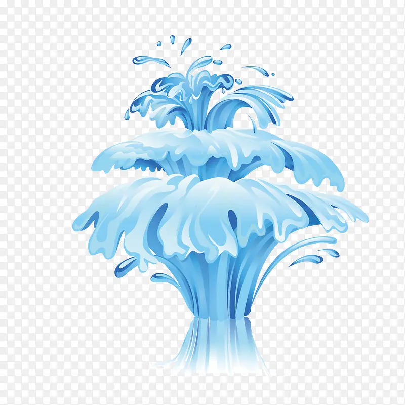 水花淡蓝色喷泉装饰