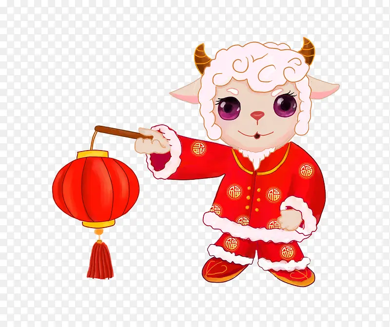 手绘小羊提灯笼PNG图片素材下载_图片编号ymbakjjq-免抠素材网