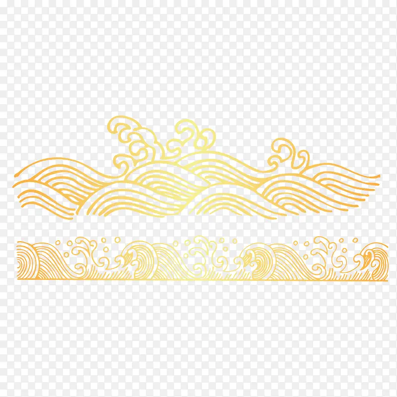金色线条海浪矢量素材