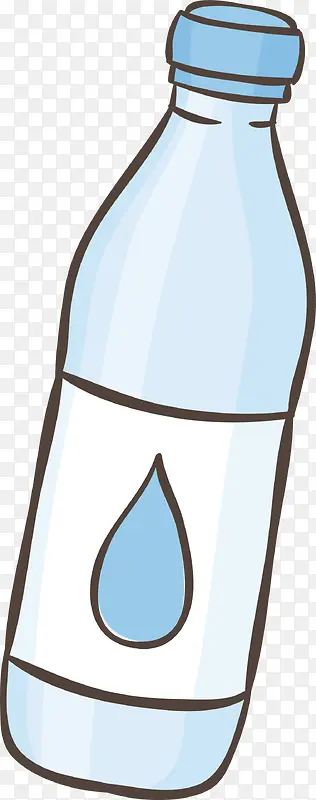 蓝色手绘玻璃水瓶